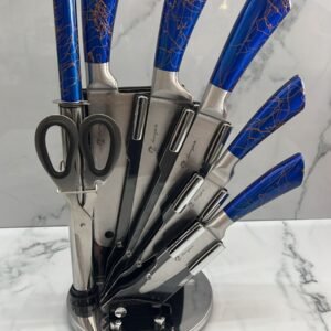 Set De Cuchillos Con Diseño Azul.