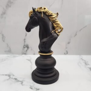 Adorno Caballo Ajedrez Negro.