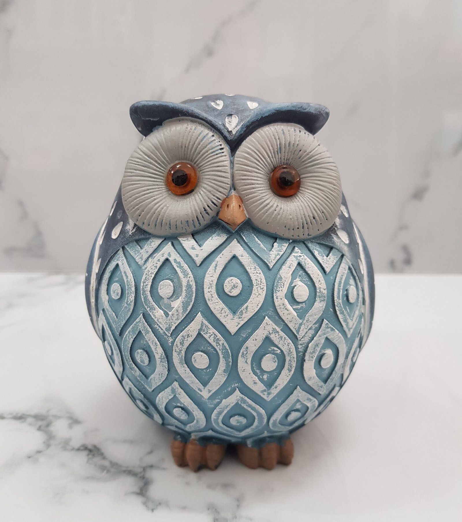 Adorno Pequeño De Buho Azul.