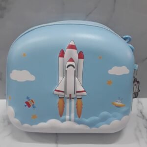 Mochila Para Niño Con Estampado Cohete Azul.